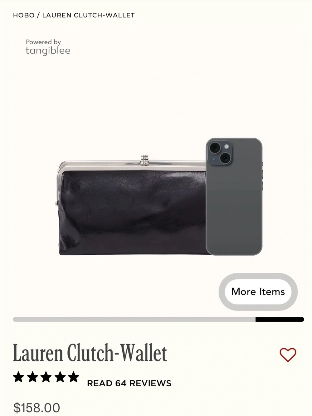 Hobo Lauren Clutch Wallet leather lapis blue navy
